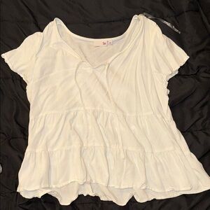 SO White Tiered Women's Blouse
